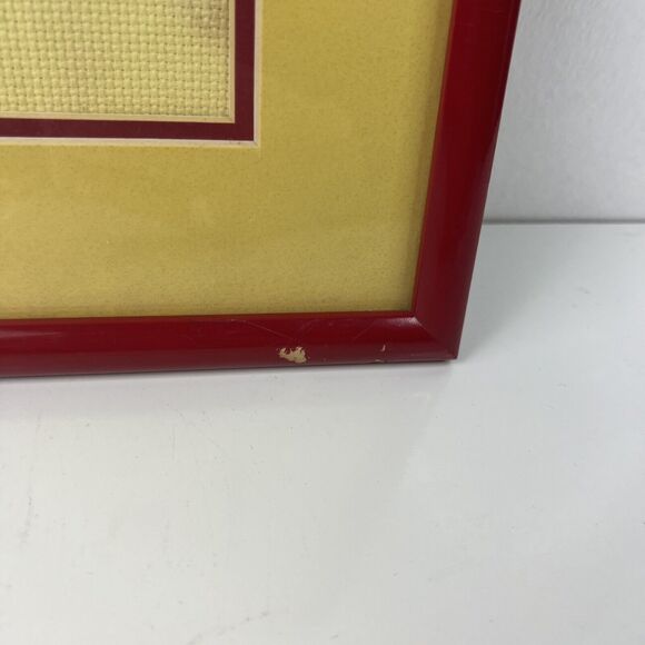 Vintage Framed Apple Pie Handmade Needlepoint Cross-Stitch Picture - Picture 5 of 5